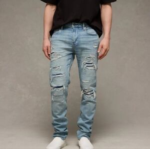 American Eagle Outfitters Ripped Light Blue Slim Jeans